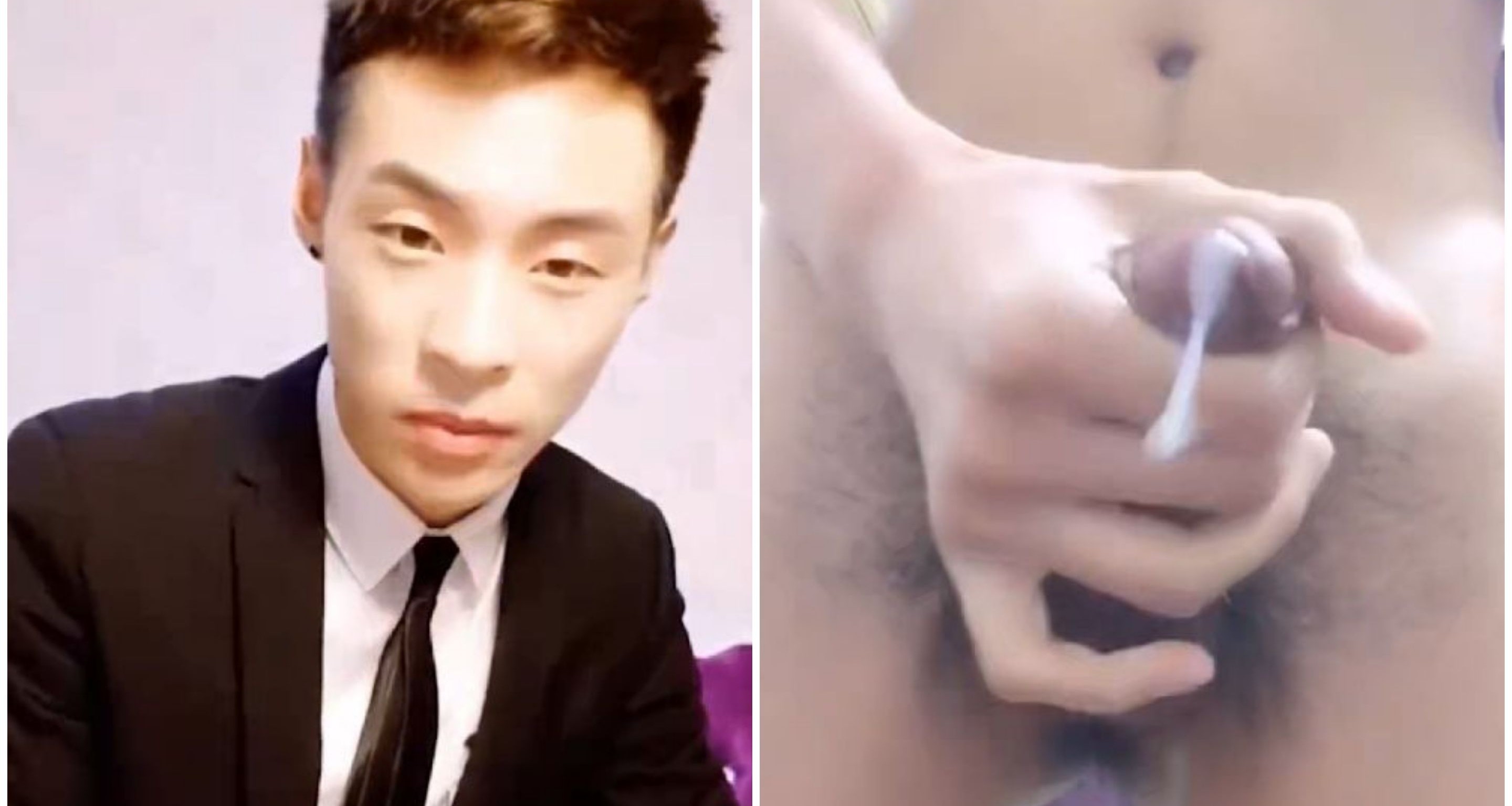 【免費】正裝大吊腹肌小鮮肉直播 (1)，兩段噴射視頻合集